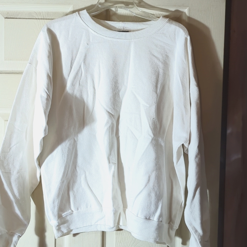 Cotton ladies large size white sweat shirt